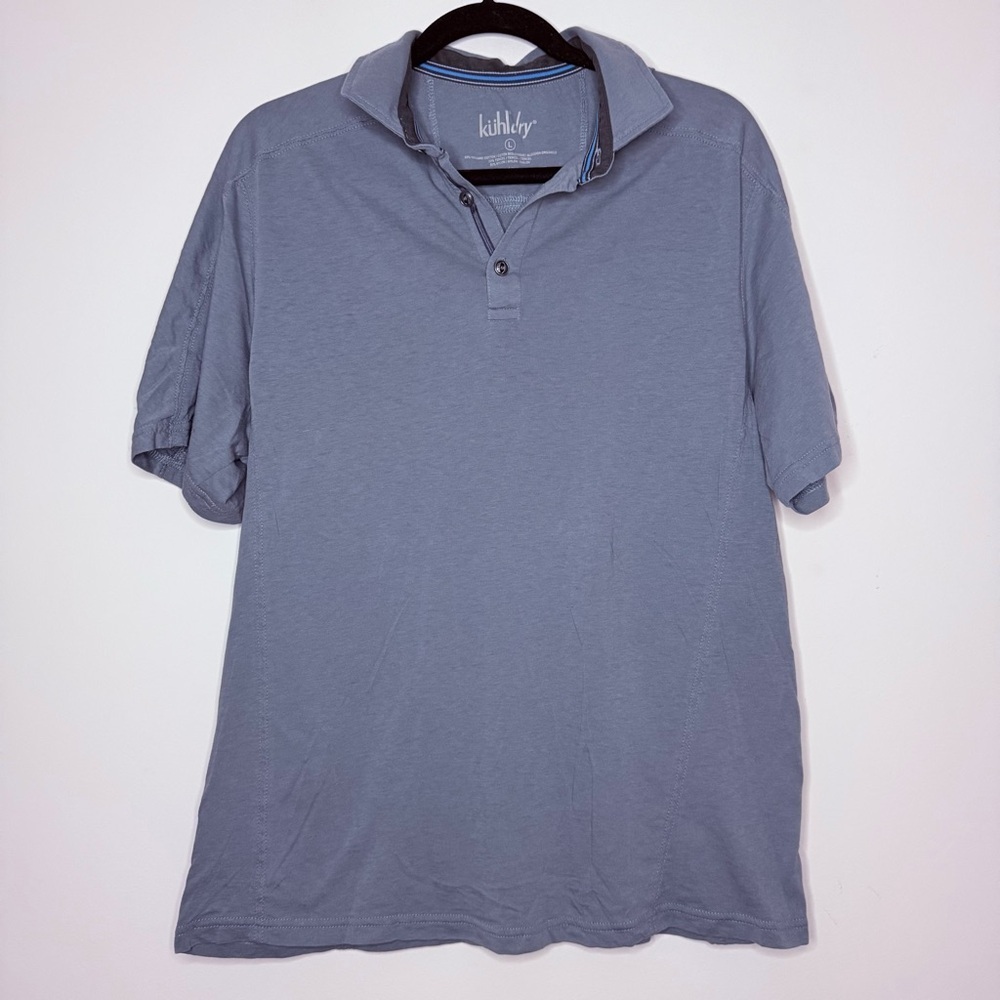 KÜHL Wildfibre Dry Gray Outdoors Organic Cotton Gorpcore Blend Polo Shirt